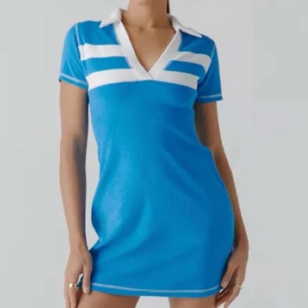 Lacoste Blue and White Polo Dress Urban Outfitters, Size XS - Picture 7 of 9